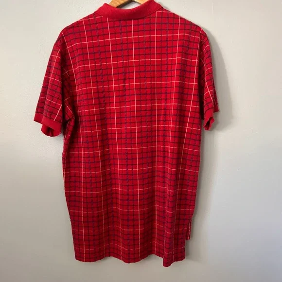 Polo Ralph Lauren Mens XL Red Plaid Short Sleeve Polo Shirt Vintage Made in USA - Picture 3 of 7